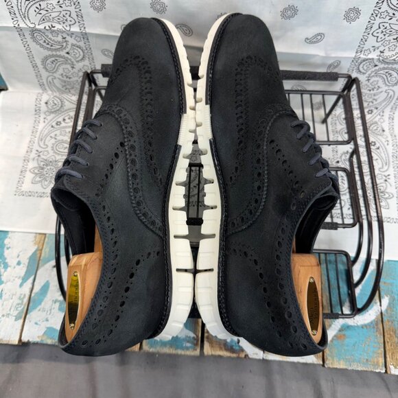 Cole Haan Zerogrand Wing Tip Black Suede C23740 Size  8.5M EUC main image 5